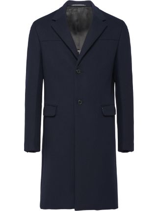 Shop Prada single-breasted coat with Express Delivery - FARFETCH