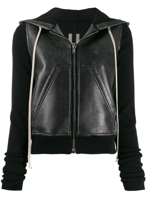 RICK OWENS DRKSHDW LEATHER EFFECT HOODIE