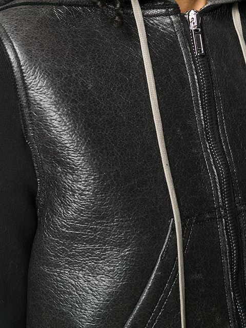 RICK OWENS DRKSHDW LEATHER EFFECT HOODIE