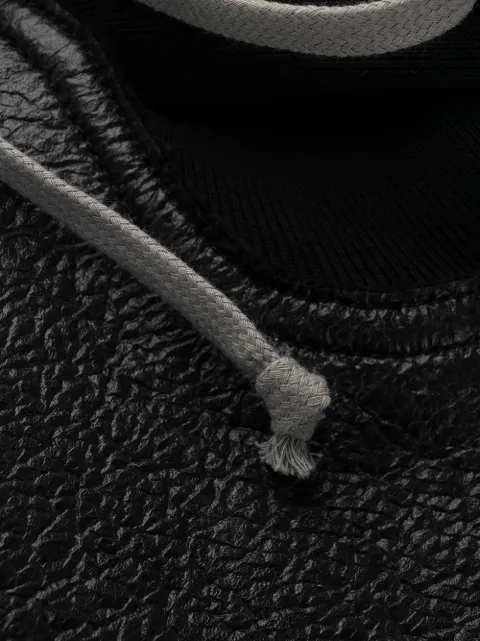 RICK OWENS DRKSHDW LEATHER EFFECT HOODIE