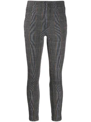 checked skinny trousers womens