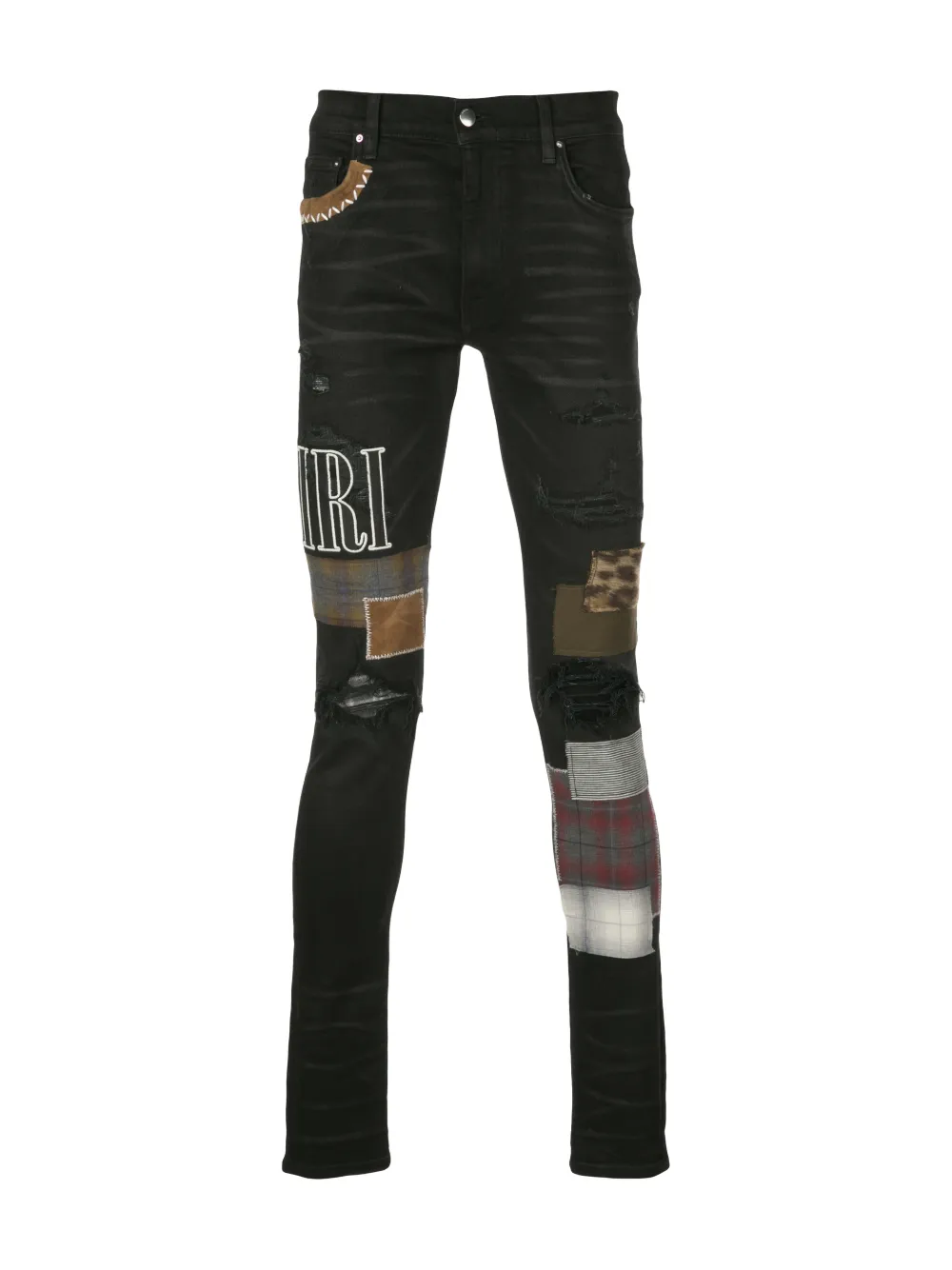 AMIRI SKINNY PATCHWORK JEANS,W9M01354SD14508432