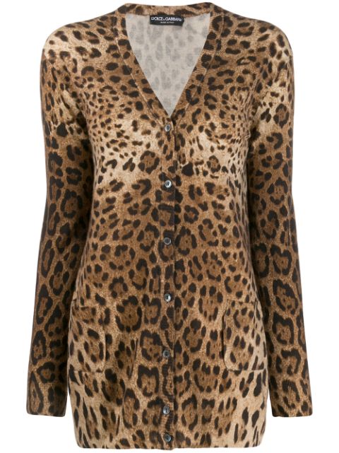 Dolce & Gabbana leopard-print cashmere cardigan Women