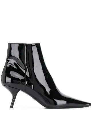 glossy black boots