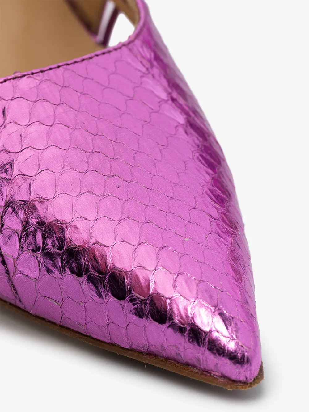 LIUDMILA PINK SLIP 85 SNAKE EFFECT LEATHER PUMPS,SLIPSLINGBACK8514509095