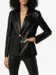 Versace safety pin-embellished leather blazer