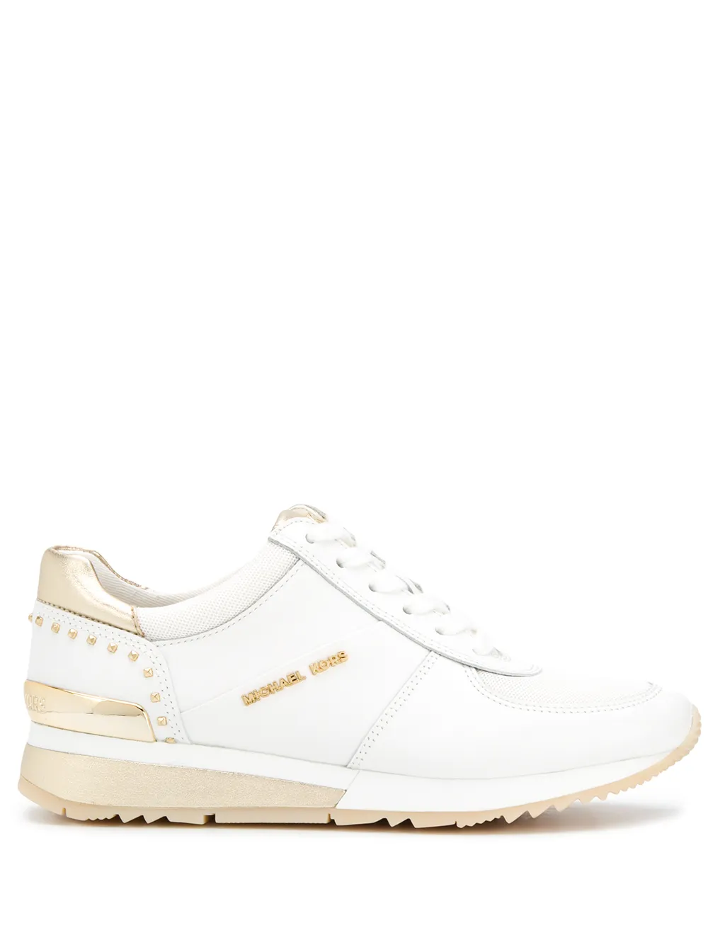 Michael Michael Kors Billie Metallic Wrap Sneakers In White