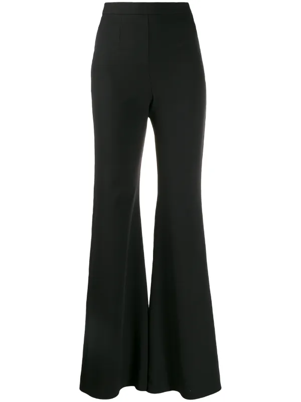 black fit and flare trousers