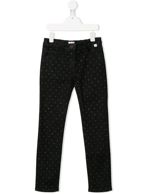 Il Gufo glittered polka-dot jeans