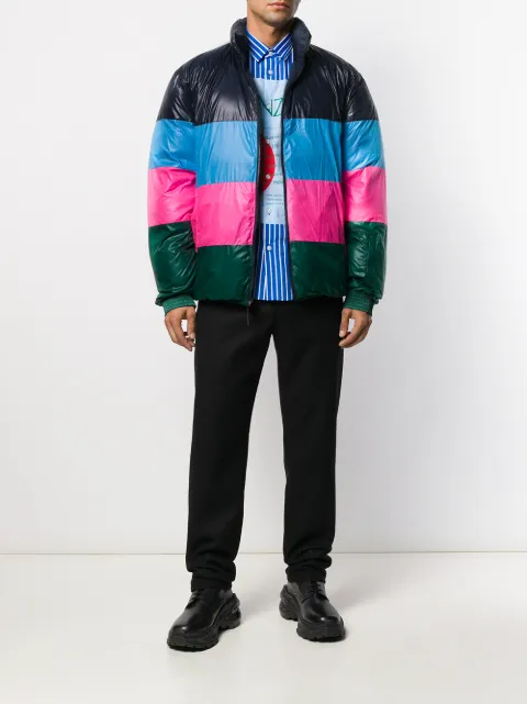 KENZO REVERSIBLE COLOUR BLOCK PUFFER JACKET