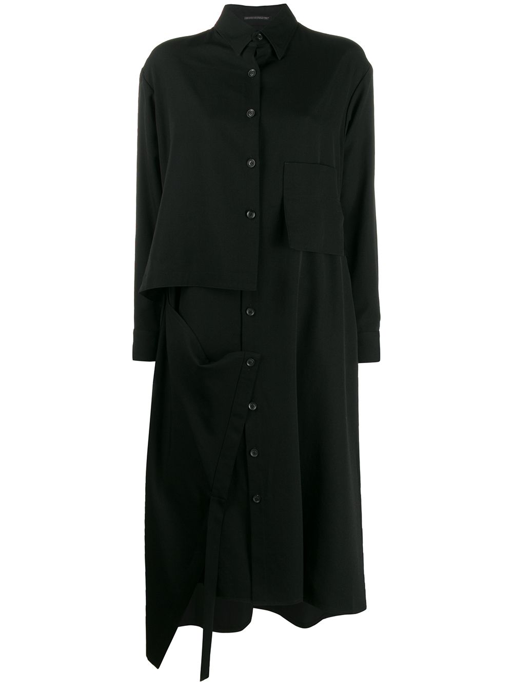 Yohji Yamamoto Deconstructed Shirt Dress In Black | ModeSens