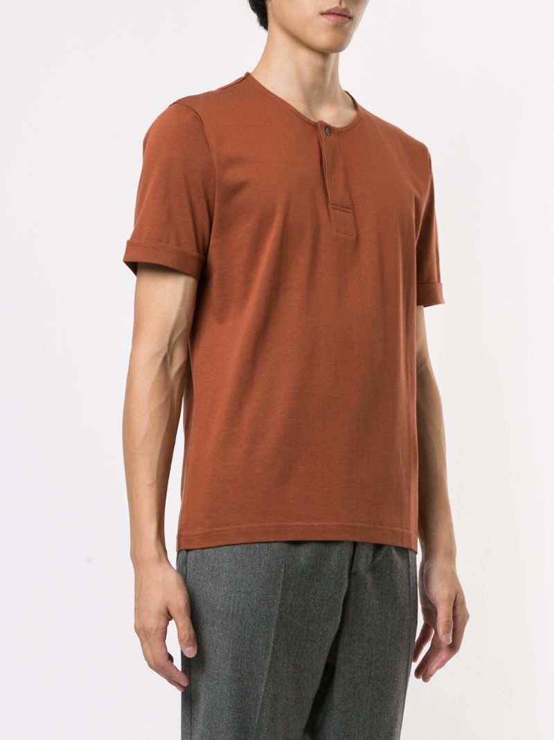 Shop Cerruti 1881 Short Sleeves Buttoned T-shirt In Brown