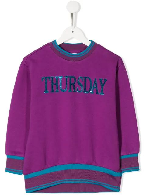 Alberta Ferretti Kids sequin Thursday knit jumper