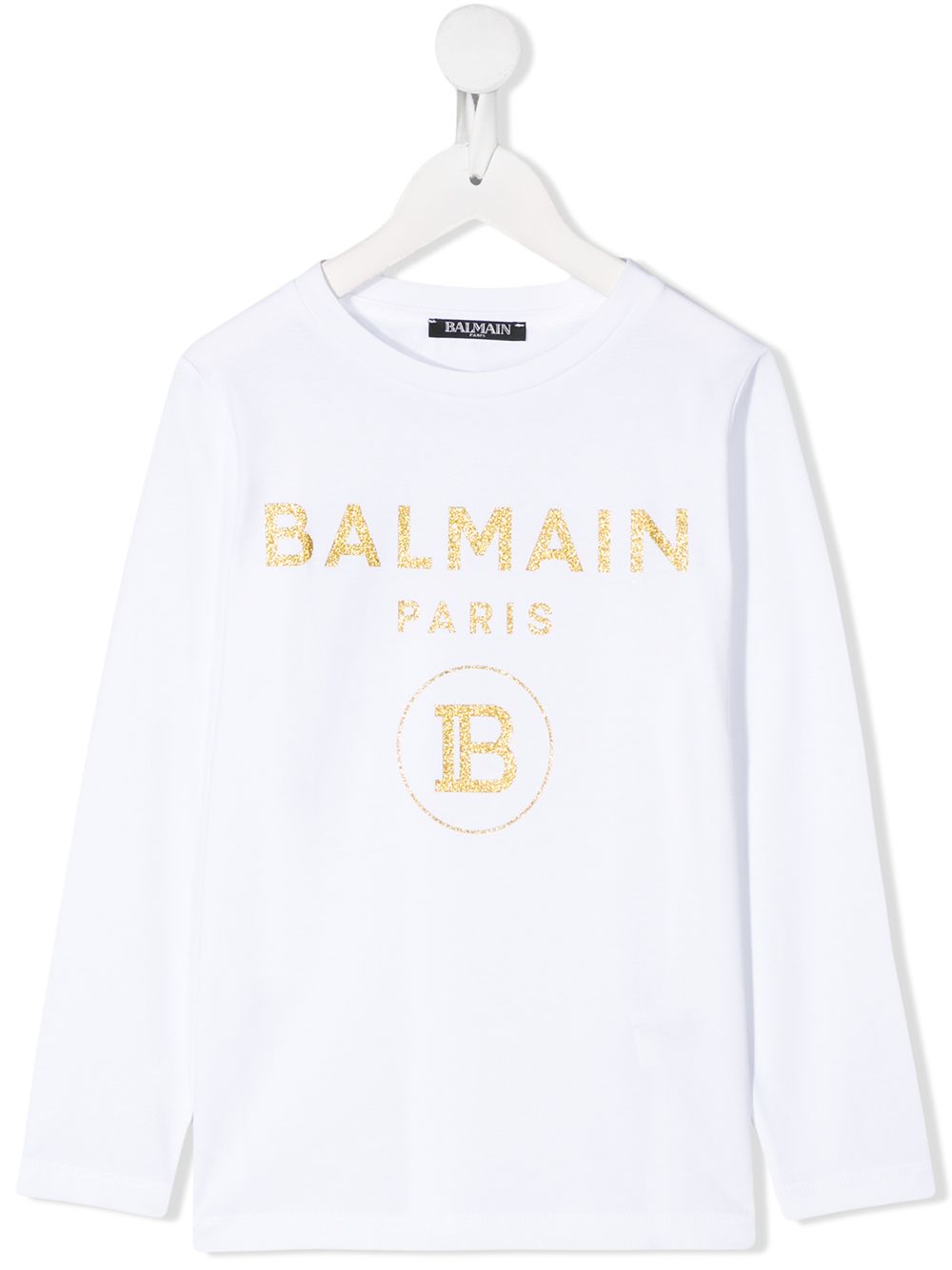 фото Balmain kids футболка с контрастным логотипом