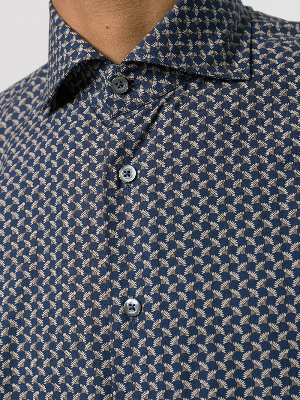Dell'oglio Overhemd met bloemenprint Blauw