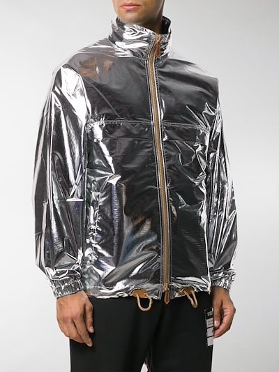 Burberry metallic sheen zipped jacket silver | MODES