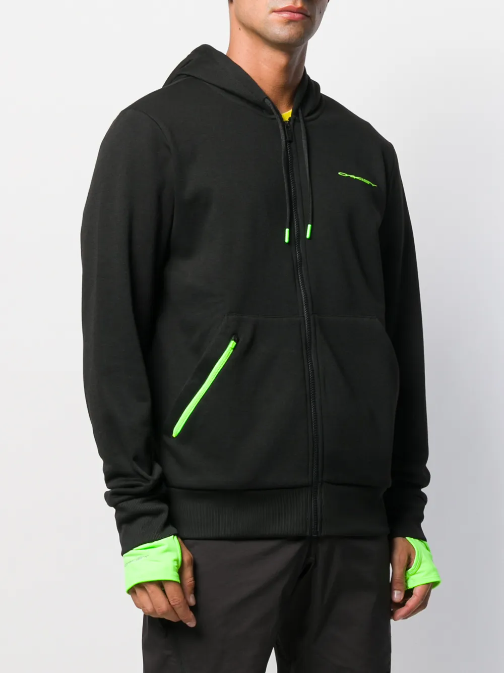  Oakley Kapuzenjacke Mit Logo Print   Schwarz 