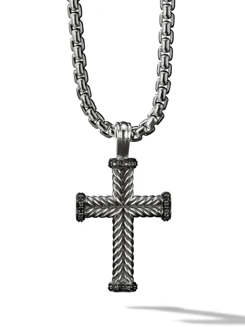 David Yurman sterling silver Chevron Cross pendant (33.5mm)