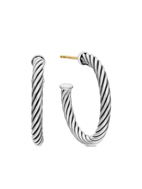 David Yurman arracadas Cable en plata de ley