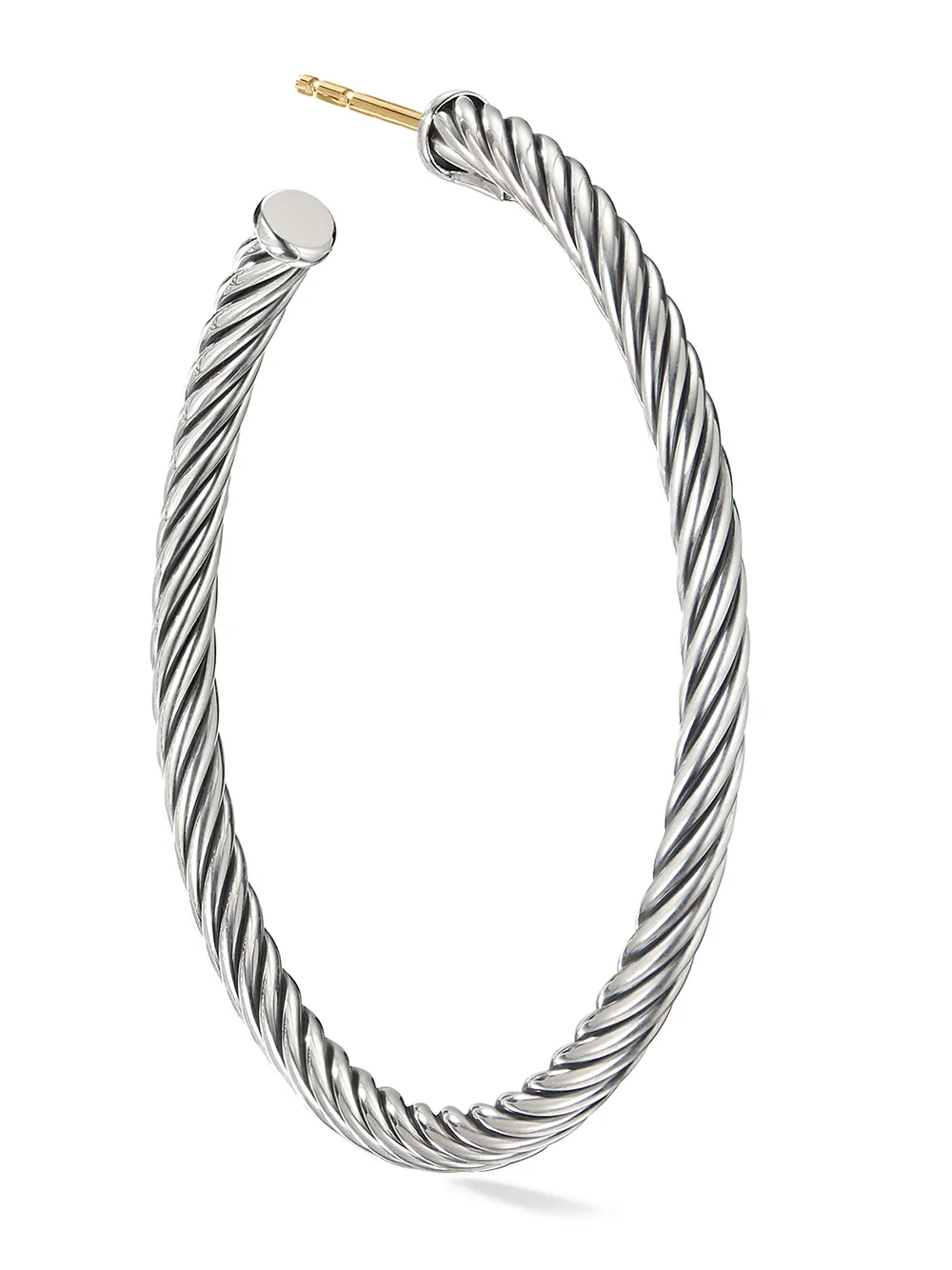 DAVID YURMAN STERLING SILVER CABLE HOOP EARRINGS