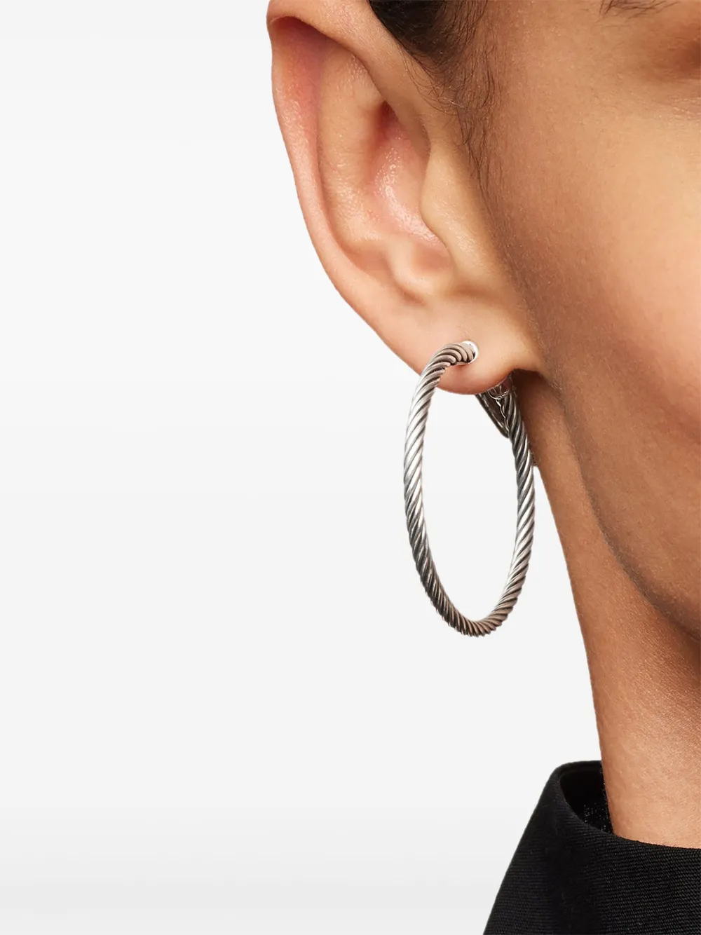 David Yurman sterling silver Cable hoop earrings | Image 2