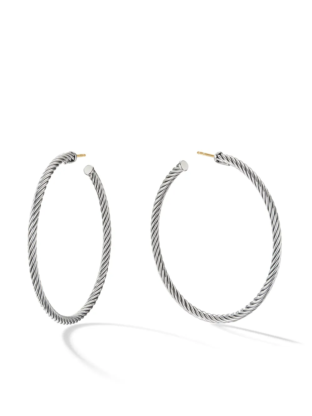 

David Yurman cable-texture hoop earrings - Silver