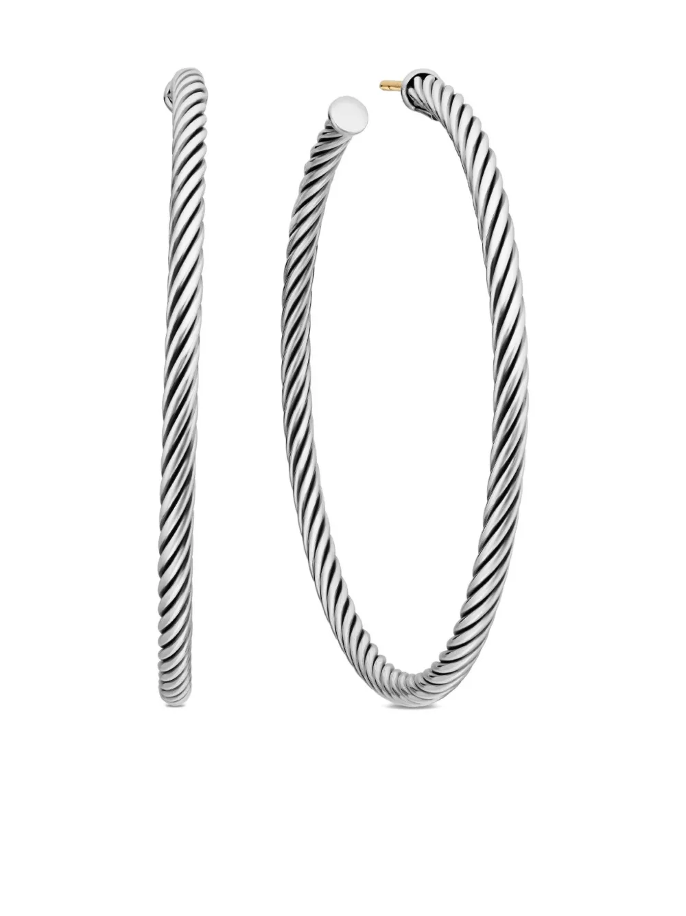 David Yurman Cable フープピアス スターリングシルバー - シルバートーン David Yurman Cable フープピアス スターリングシルバー - シルバートーン