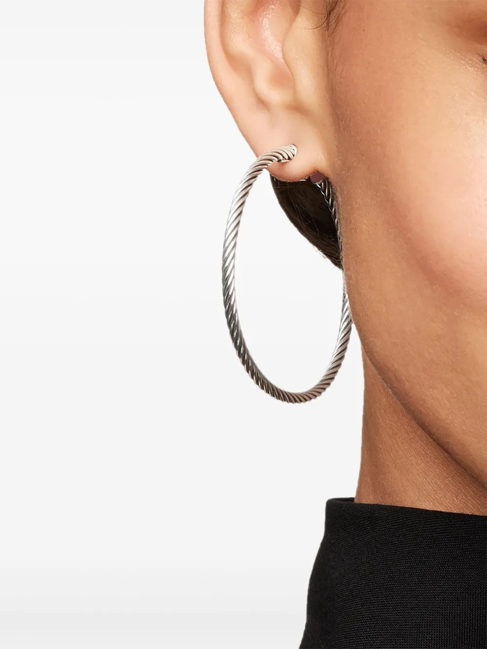 David Yurman sterling silver Cable hoop earrings | Image 2