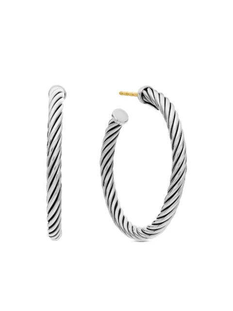 David Yurman arracadas Cable en plata de ley