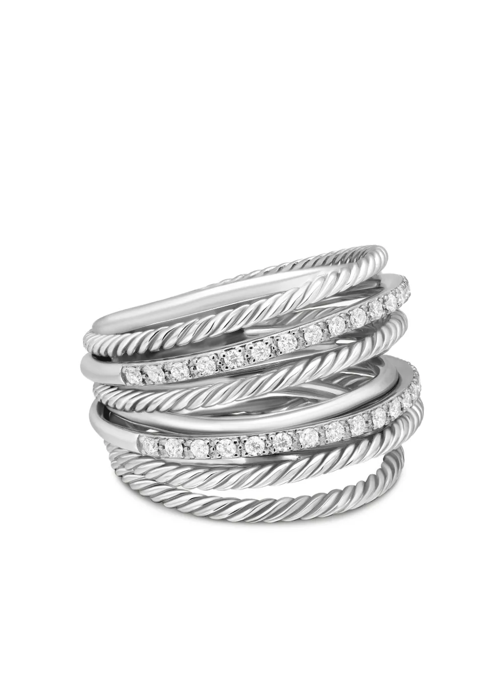 David Yurman Anello Crossover in argento sterling con diamanti (17,8mm) | argento | Image 1