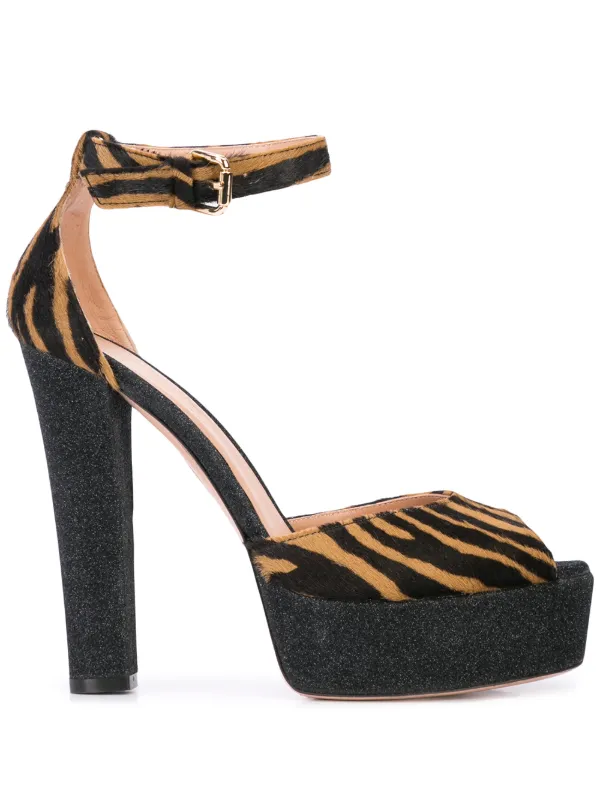 zebra platform sandals