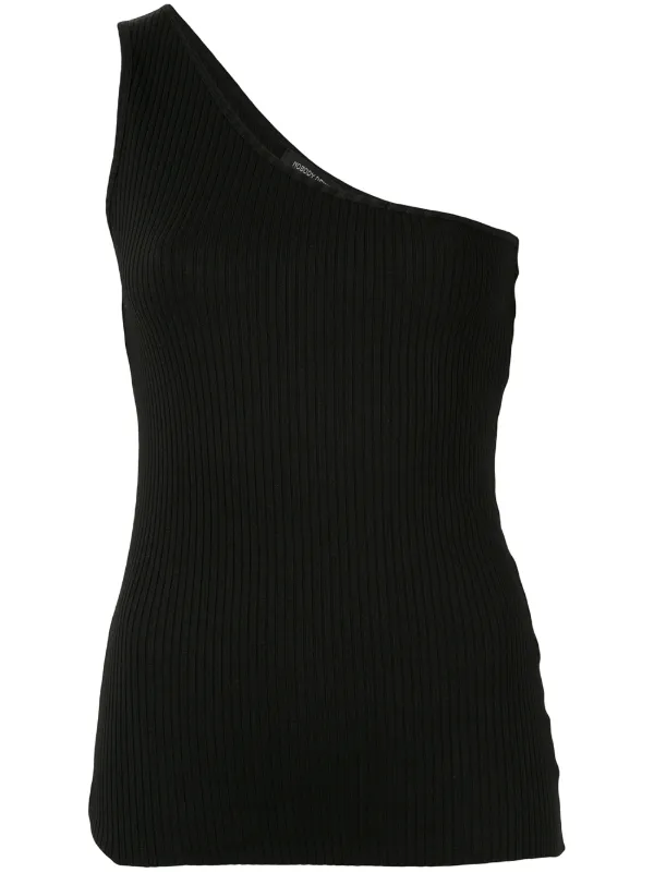 black one shoulder vest top