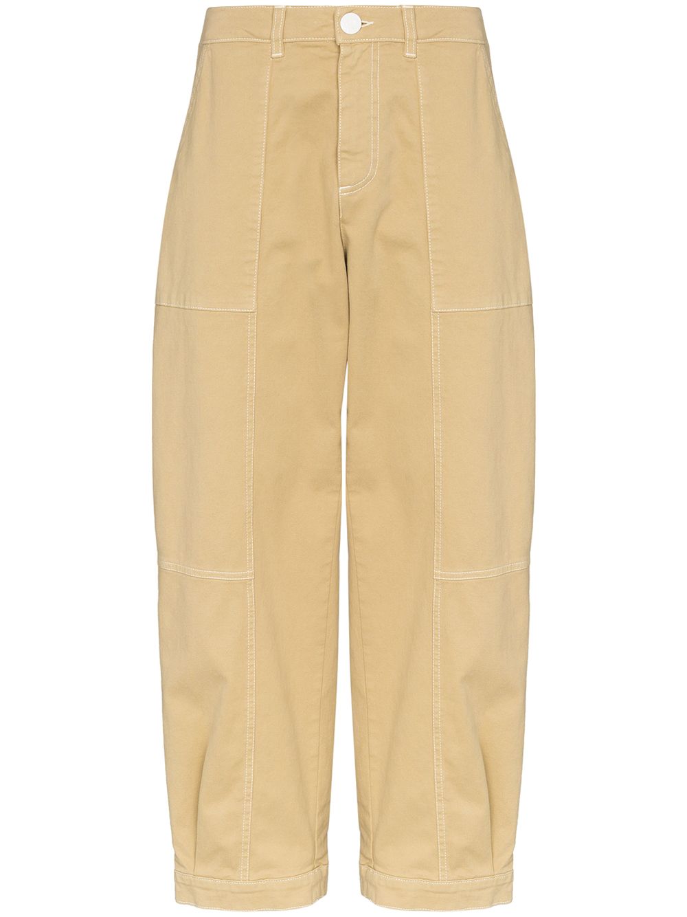 See By Chloé Cropped Gabardine Denim Trousers In Neutrals