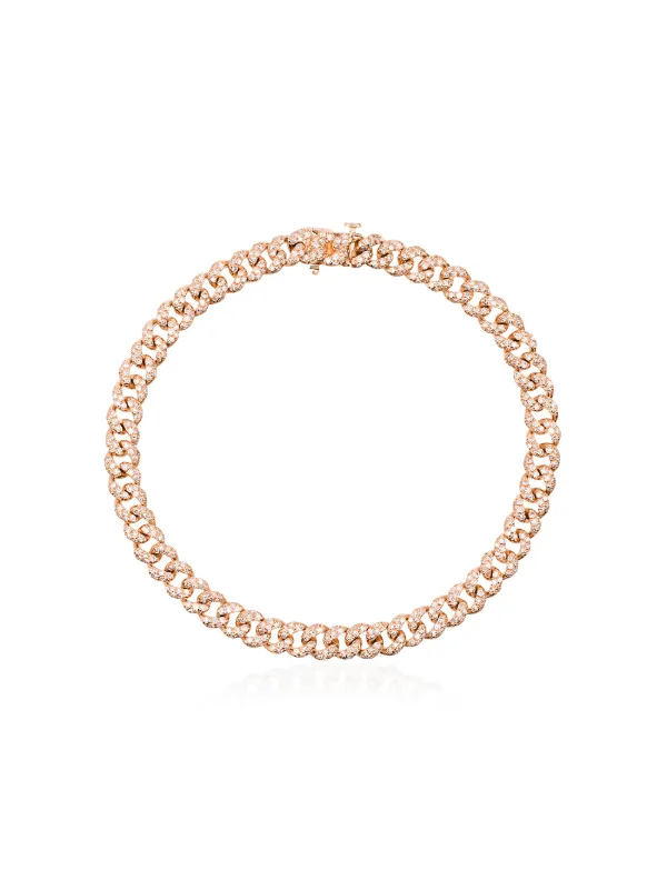Shay Diamond Pave Mini Link Bracelet in Pink