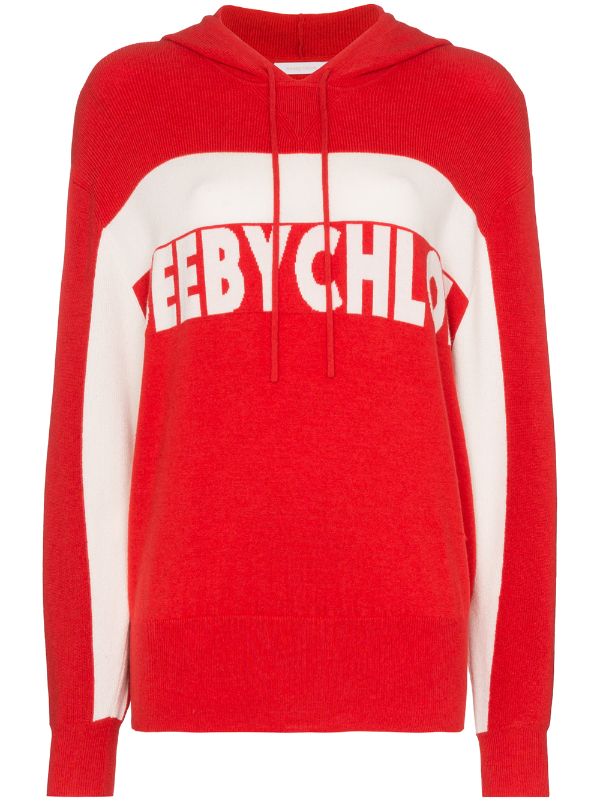 red logo hoodie