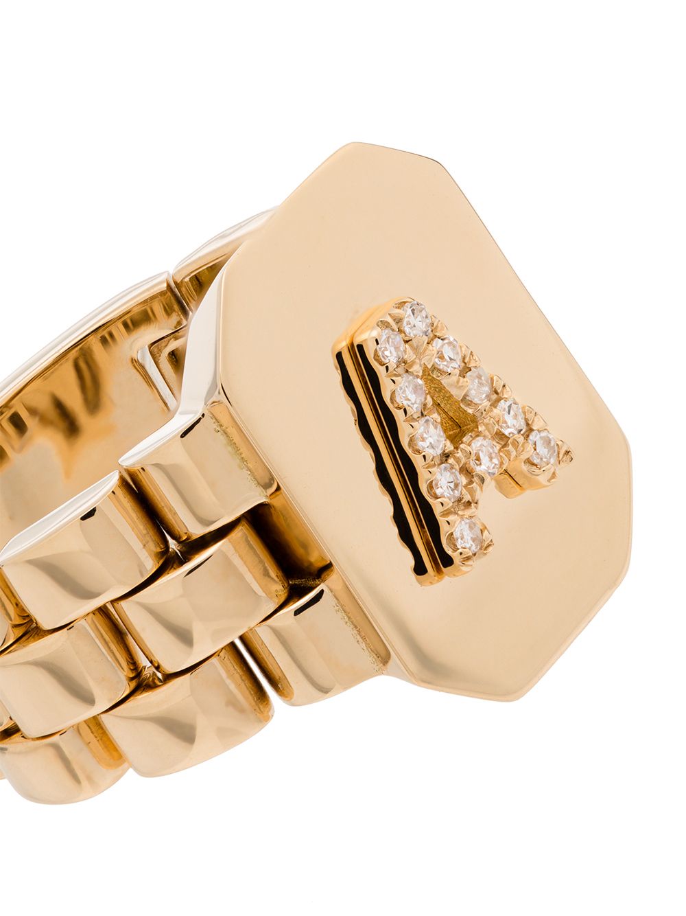 фото Shay золотое кольцо с инициалом a и бриллиантами