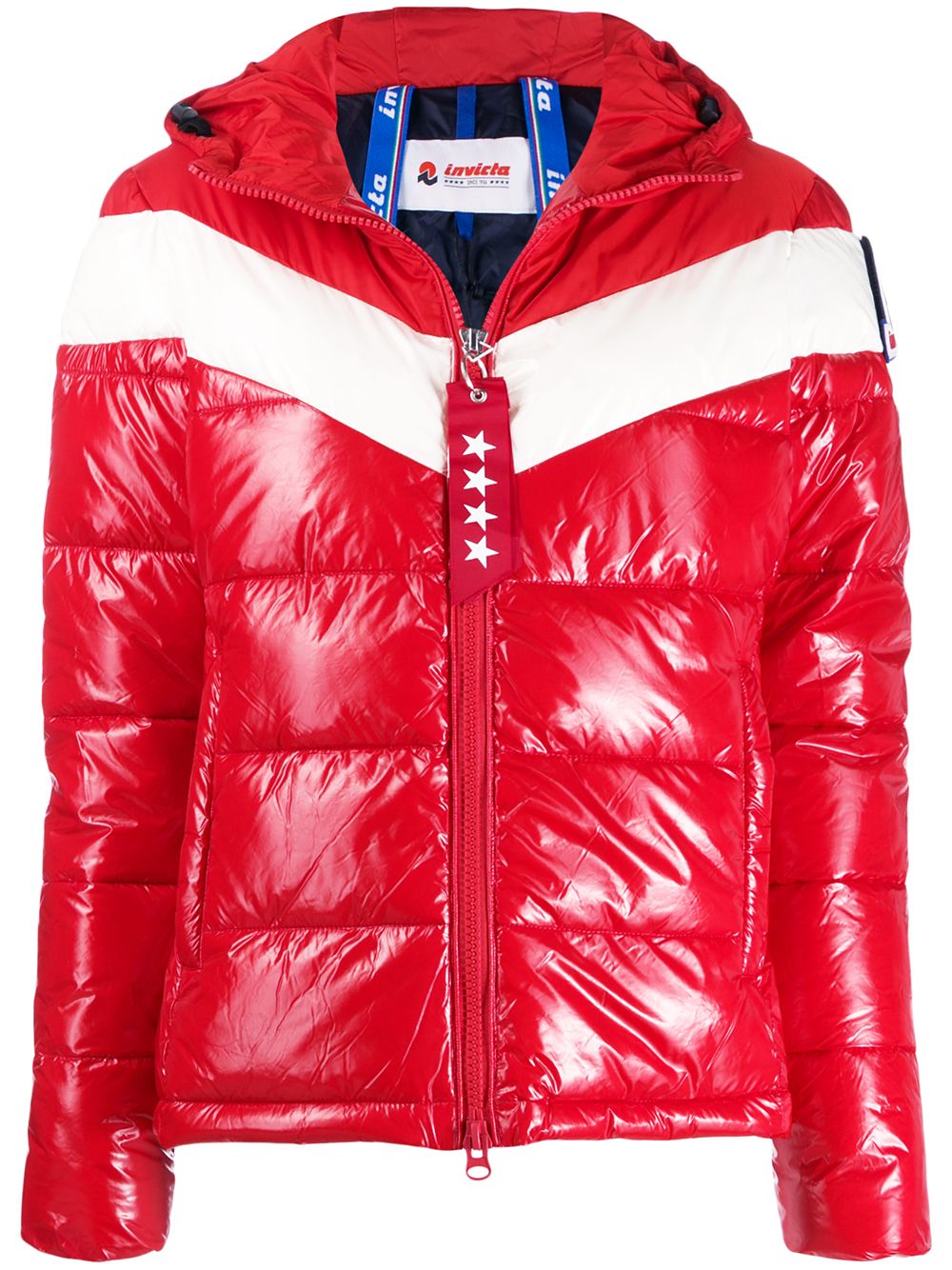 фото Invicta color-block hooded puffer jacket