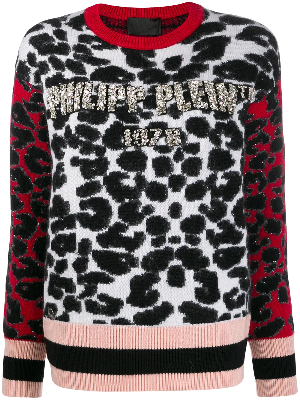 animal print fringed jumper