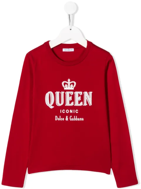 Dolce & Gabbana Kids Queen embroidered jumper