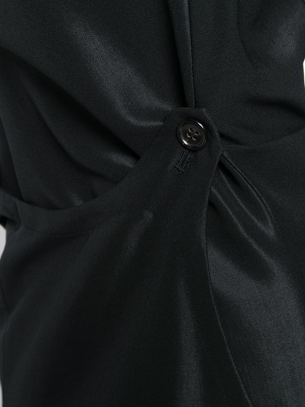 Pre-owned Comme Des Garçons 1995 Draped Midi Dress In Black
