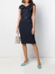 Image 2 of Christian Dior 2000s pre-owned draped bow fitted dress