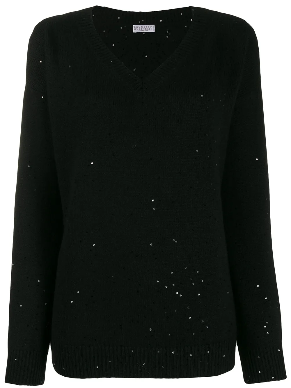 

Brunello Cucinelli V-neck sequin-embellished jumper - Black