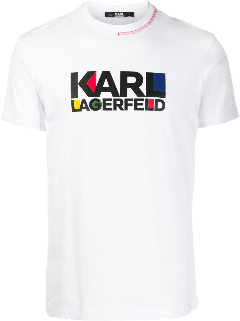 Karl Lagerfeld Bauhaus Logo T-shirt In White