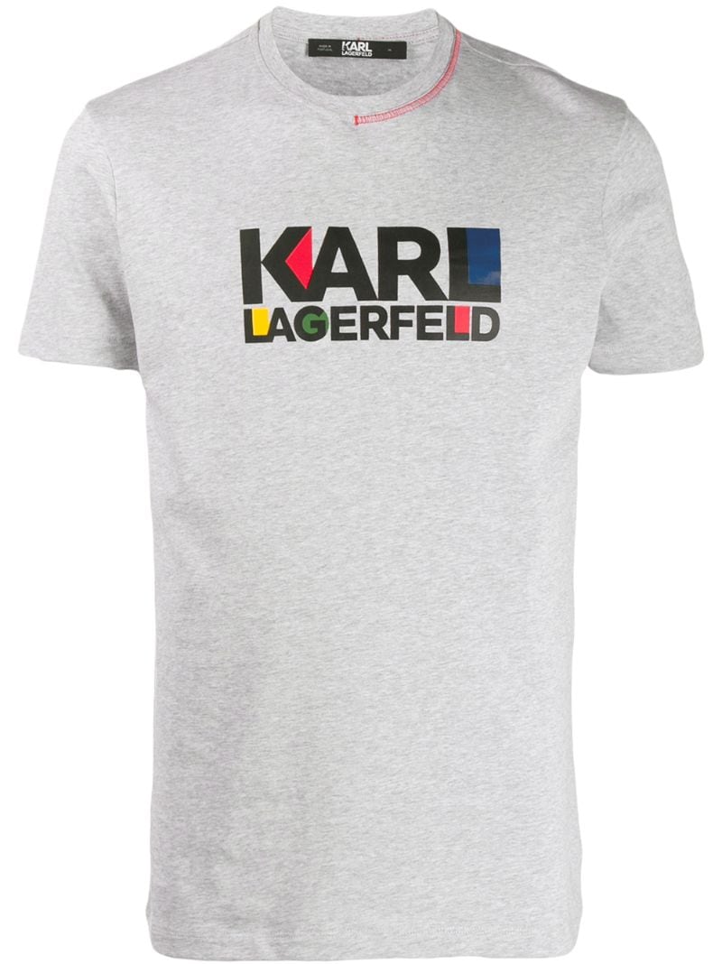 Karl Lagerfeld Bauhaus Logo T-shirt In Grey