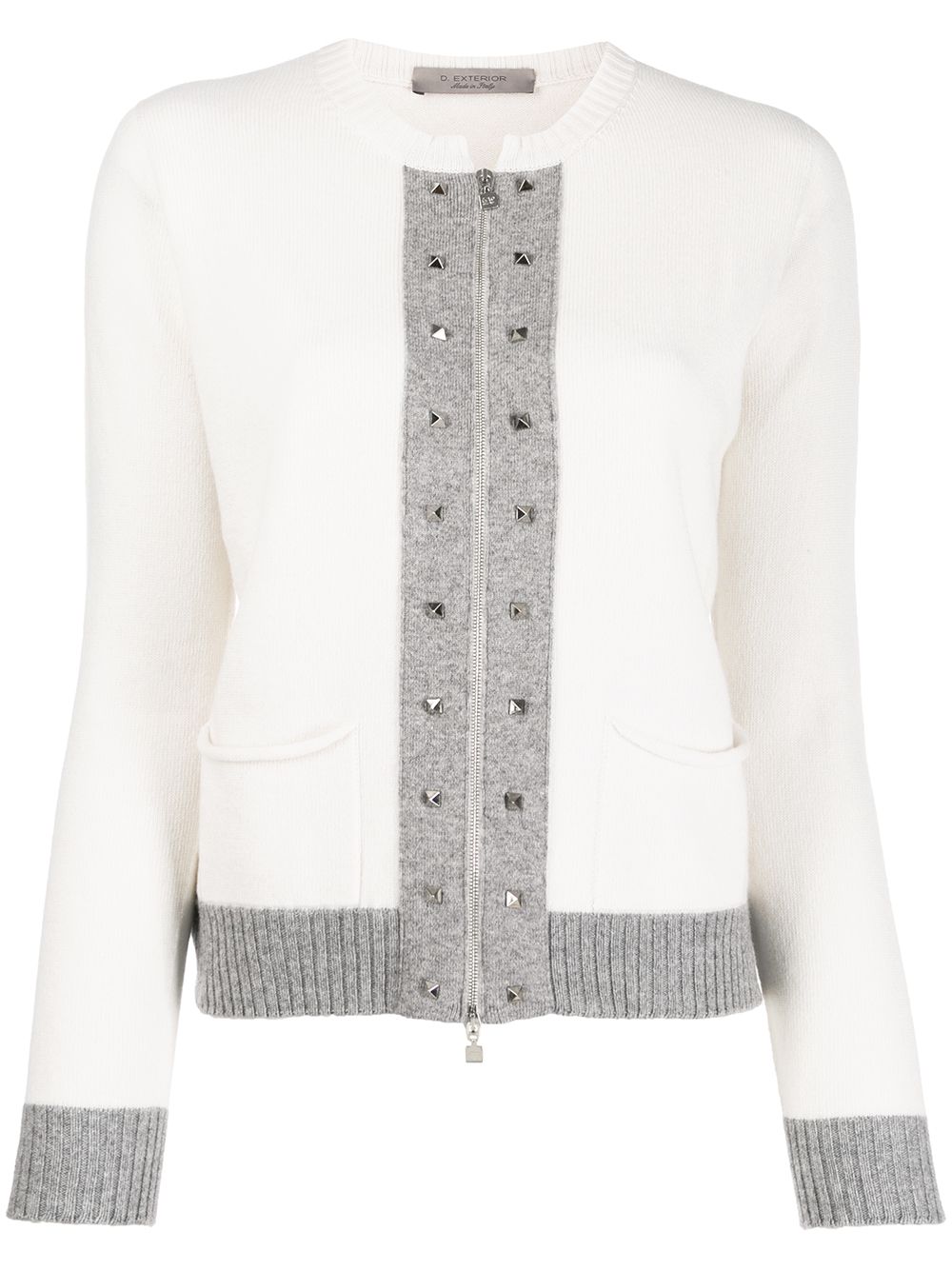 фото D.Exterior grey trim zipped cardigan