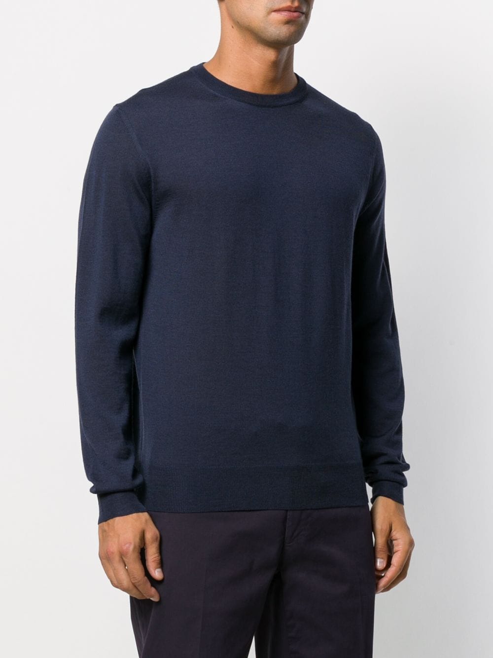 Shop Canali Long-sleeve Fitted Sweater In 305