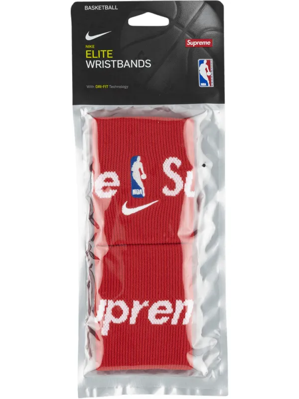 Supreme red x Nike Elite wristbands for 