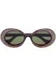 Image 1 of Gucci Eyewear crystal-embellished oval sunglasses