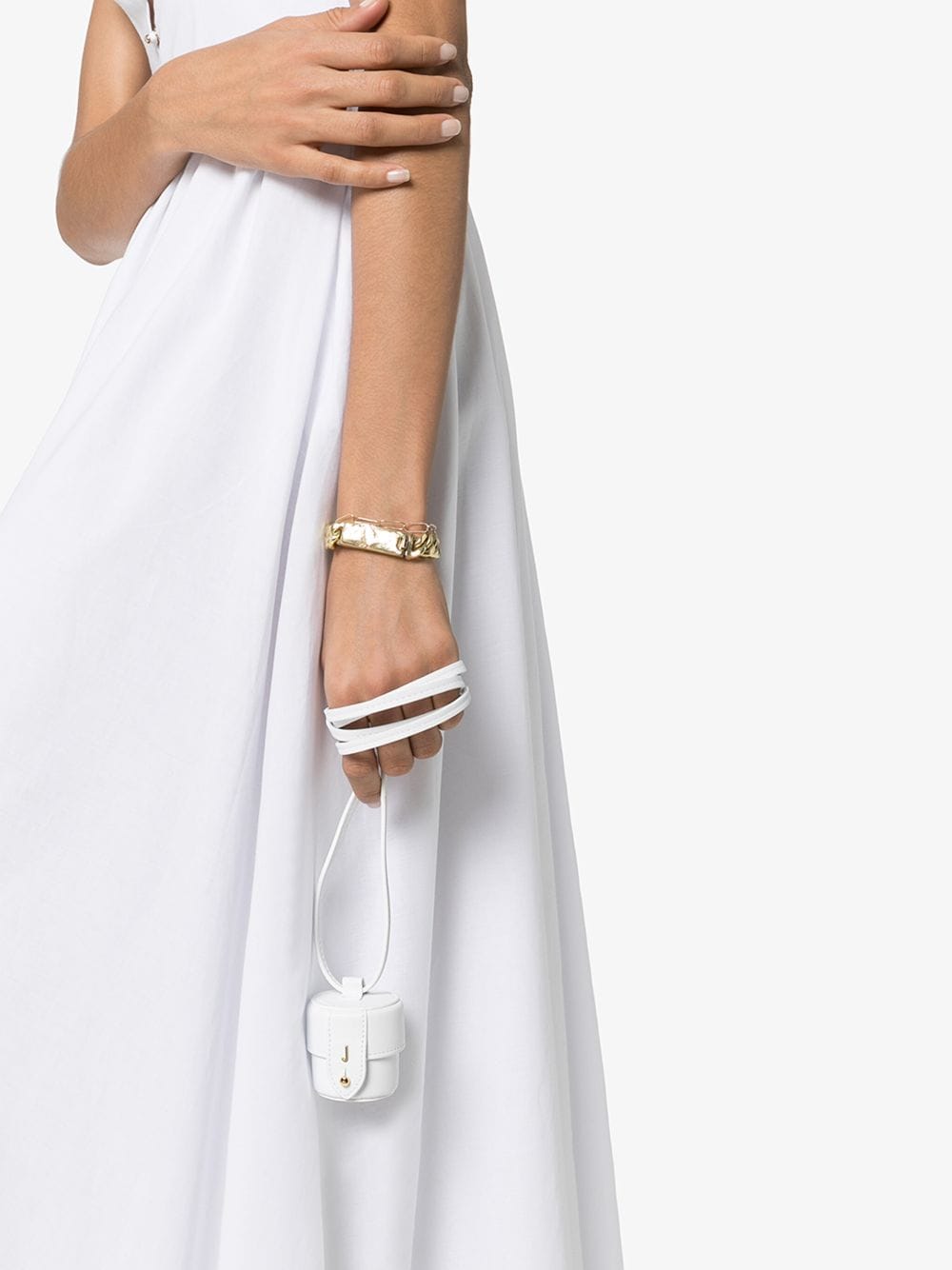 Jacquemus Le Micro Vanity Mini Leather Shoulder Bag In White | ModeSens