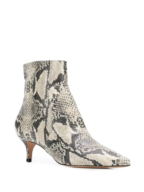 snakeskin ankle boots